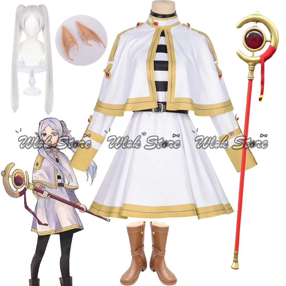 Anime Sousou No Frieren Cosplay Costume Wig Earrings Weapon Halloween Carnival Frieren At The Funeral Cosplay Uniform Suit Boots
Anime Sousou No Frieren Cosplay Costume Wig Earrings Weapon Halloween Carnival Frieren At The Funeral Cosplay Uniform Suit Boots