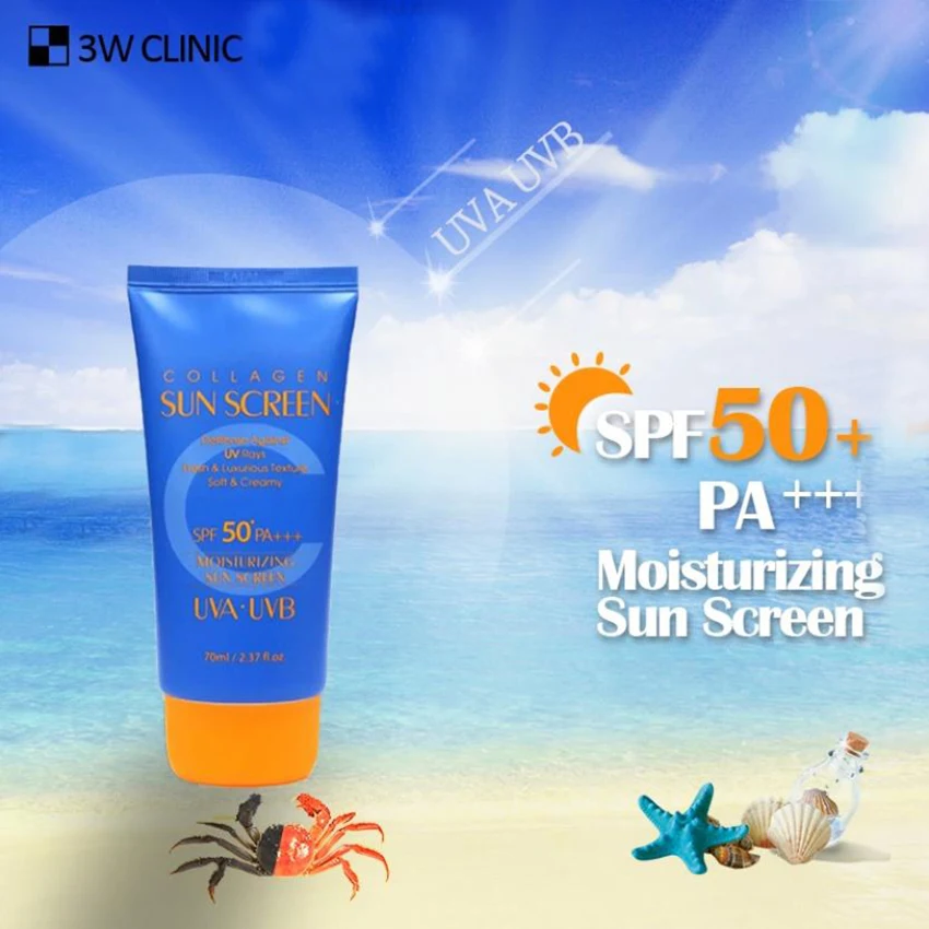 

Коллагеновый солнцезащитный крем 3 Вт для клиники, 70 мл, SPF50 + PA ++++, отбеливающий увлажняющий солнцезащитный крем для лица, солнцезащитный крем, корейская косметика