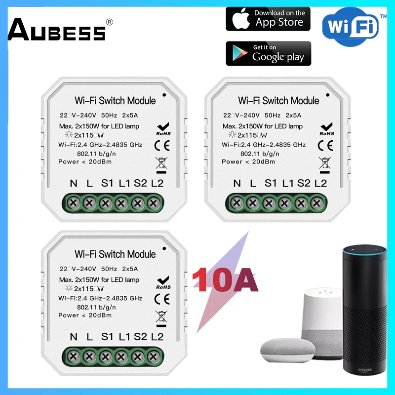 10A Tuya WiFi Mini DIY Smart Switch 2 Way Control Smart Home Automation Module Via Alexa Google Home Yandex Alice Smart Life App
10A Tuya WiFi Mini DIY Smart Switch 2 Way Control Smart Home Automation Module Via Alexa Google Home Yandex Alice Smart Life App