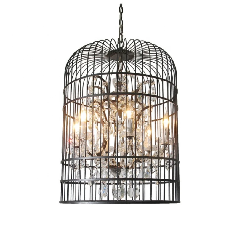 Industrial Vintage Lighting Crystal Ceiling Chandelier 6 Lights Metal Birdcage Chandelier Hanging Pendant Ceiling Lamp Fixture
Industrial Vintage Lighting Crystal Ceiling Chandelier 6 Lights Metal Birdcage Chandelier Hanging Pendant Ceiling Lamp Fixture