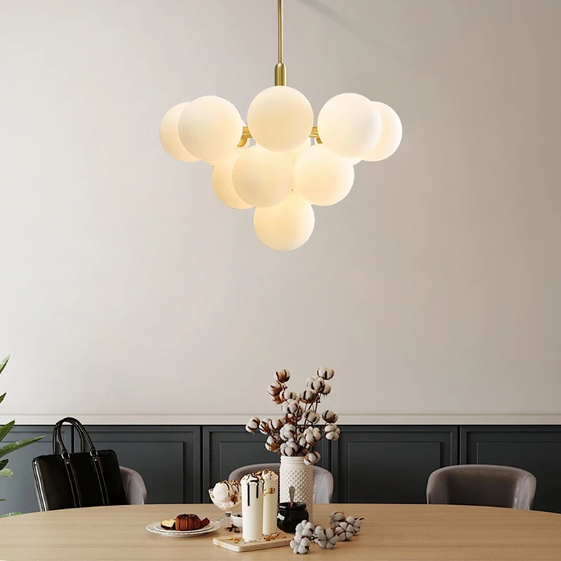 Chandelier Led Art Pendant Lamp Light Room Decor Christmas Decoration Nordic Luxury Bubble White Glass Ball Drawing Hanglamp
Chandelier Led Art Pendant Lamp Light Room Decor Christmas Decoration Nordic Luxury Bubble White Glass Ball Drawing Hanglamp