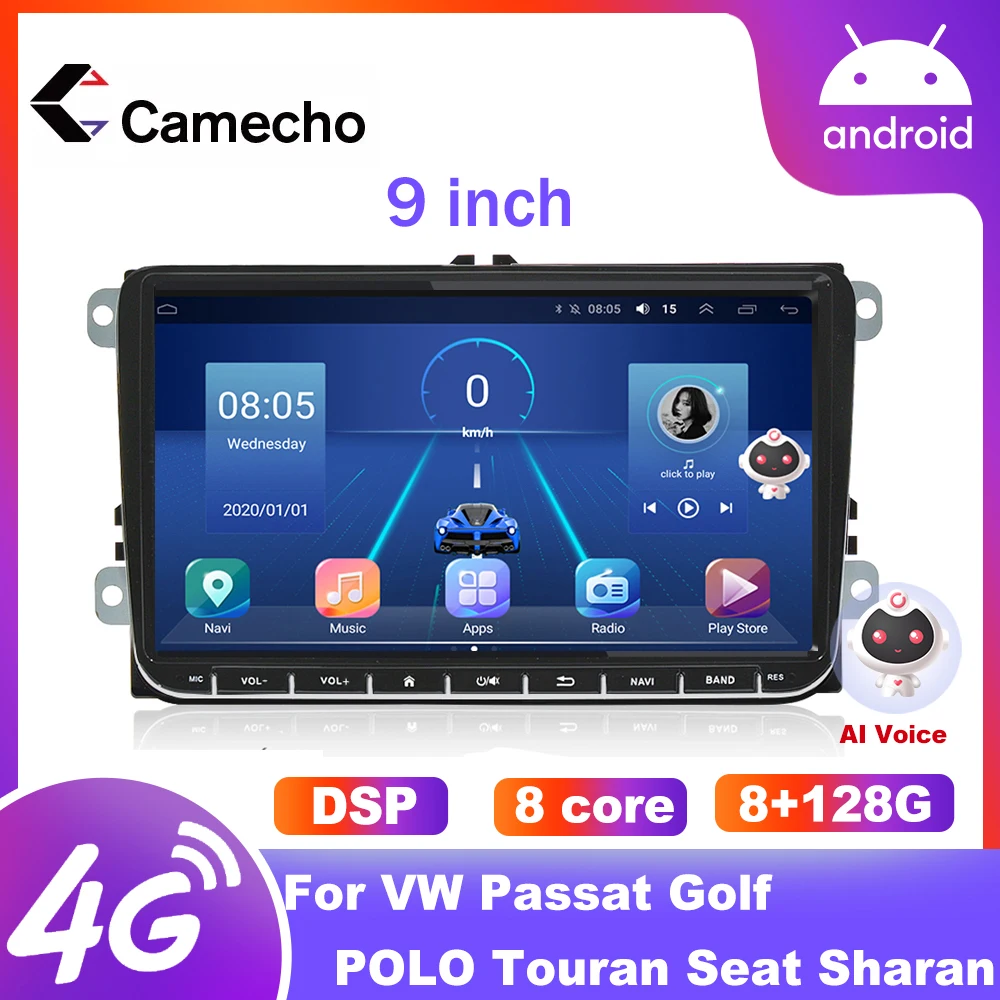 Camecho 9'' Radio for Volkswagen VW Passat B6 B7 Tiguan Touran GOLF POLO Android Auto Carplay GPS Navigation DSP IPS autoradiio
Camecho 9'' Radio for Volkswagen VW Passat B6 B7 Tiguan Touran GOLF POLO Android Auto Carplay GPS Navigation DSP IPS autoradiio