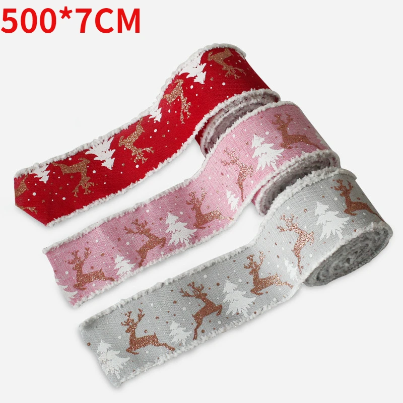 5m Christmas Printed Ribbon Tricolor Elk Webbing Diy Wire Lace Burlap Roll Gift Bag Ribbons for Crafts Christmas Decorations
5m Christmas Printed Ribbon Tricolor Elk Webbing Diy Wire Lace Burlap Roll Gift Bag Ribbons for Crafts Christmas Decorations