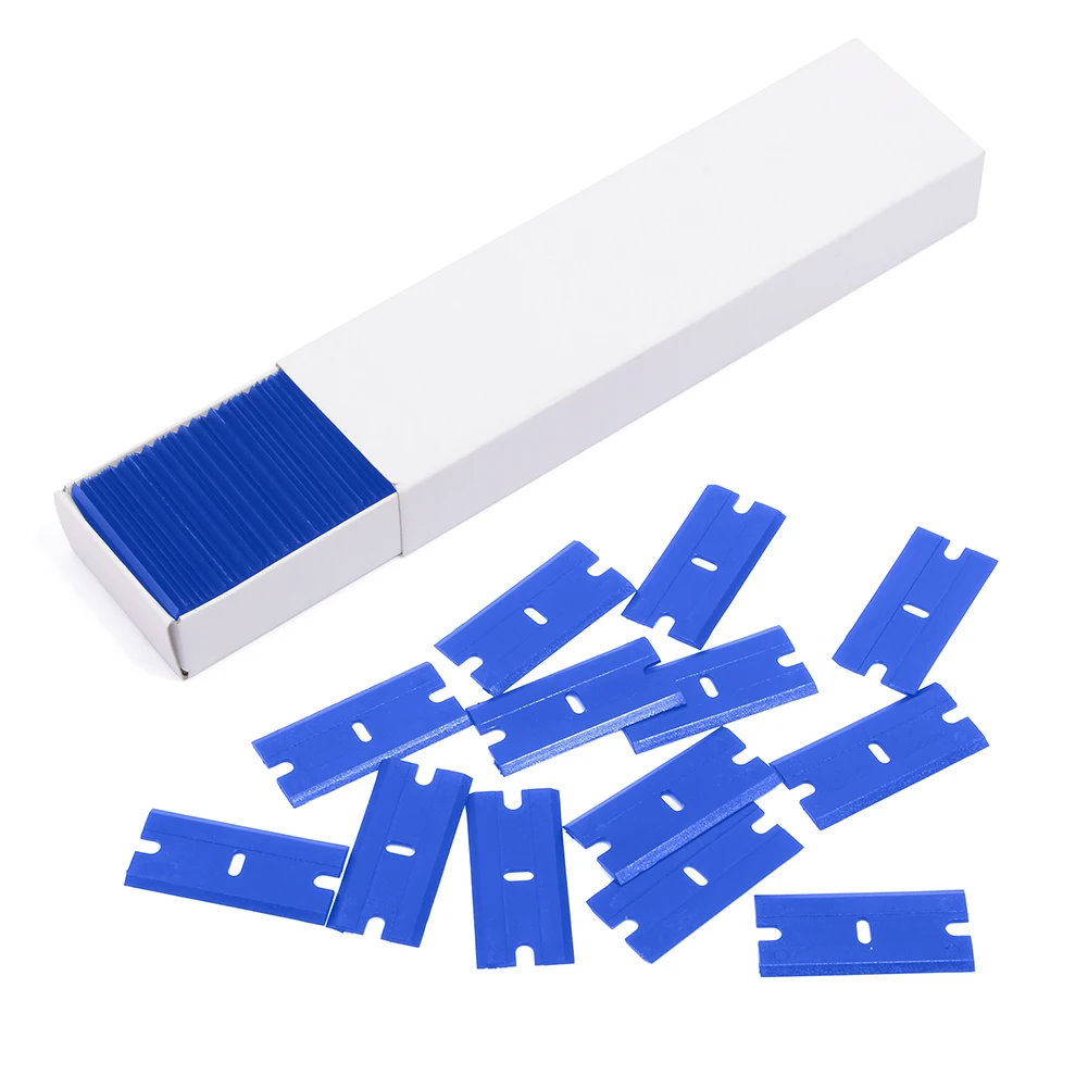 100pcs Double Edged Plastic Razor Blade Lable Clean Razor Glue Remover Window Glass Clean Car Sticker Film Squeegee Tool
100pcs Double Edged Plastic Razor Blade Lable Clean Razor Glue Remover Window Glass Clean Car Sticker Film Squeegee Tool