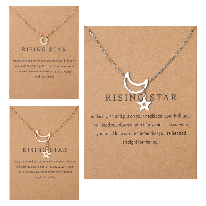 Moon Star Tassel Pendant Necklaces For Women Girls Teens Classic Link Chain Clavicle Necklace Fashion Jewelry Gifts
Moon Star Tassel Pendant Necklaces For Women Girls Teens Classic Link Chain Clavicle Necklace Fashion Jewelry Gifts