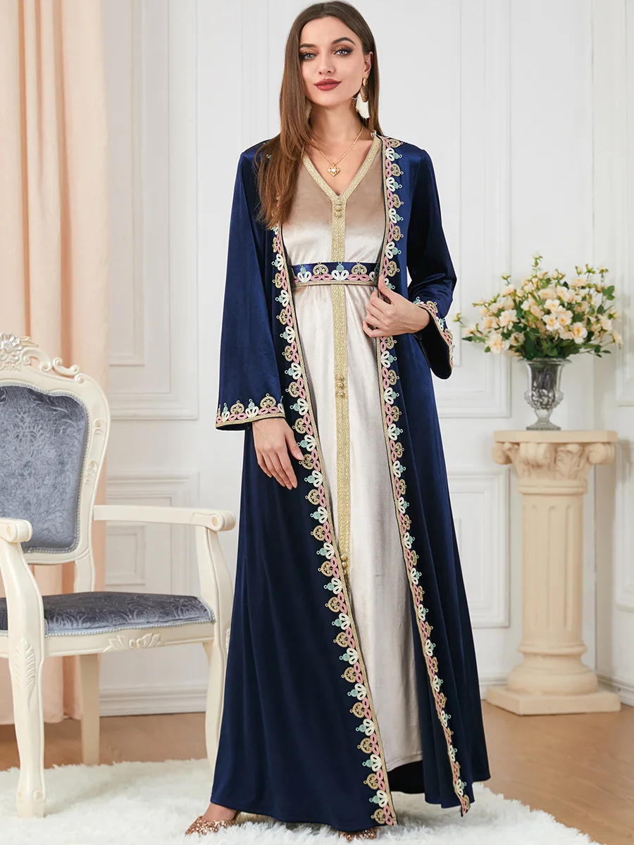 Autumn Winter Velour Moroccan Takchita Kaftan Embroidery Appliques Party Evening Islam Caftan Muslim 2 Pc Abaya Set Ramadan Eid
Autumn Winter Velour Moroccan Takchita Kaftan Embroidery Appliques Party Evening Islam Caftan Muslim 2 Pc Abaya Set Ramadan Eid
