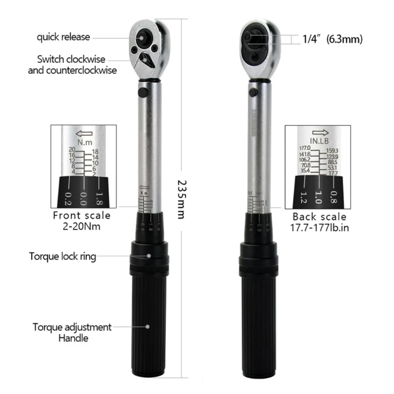 Bike Ratchet Torque Wrench Allen Tool Socket Spanner Set Kit Cycling Repair Tool Kits 18PCS
Bike Ratchet Torque Wrench Allen Tool Socket Spanner Set Kit Cycling Repair Tool Kits 18PCS