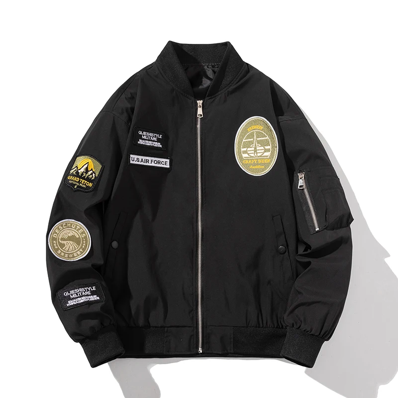 New USA air force embroidered Men's Thin Bomber Jacket hip-hop street fashion baseball uniform Zipper couple Casual Loose Coats
New USA air force embroidered Men's Thin Bomber Jacket hip-hop street fashion baseball uniform Zipper couple Casual Loose Coats