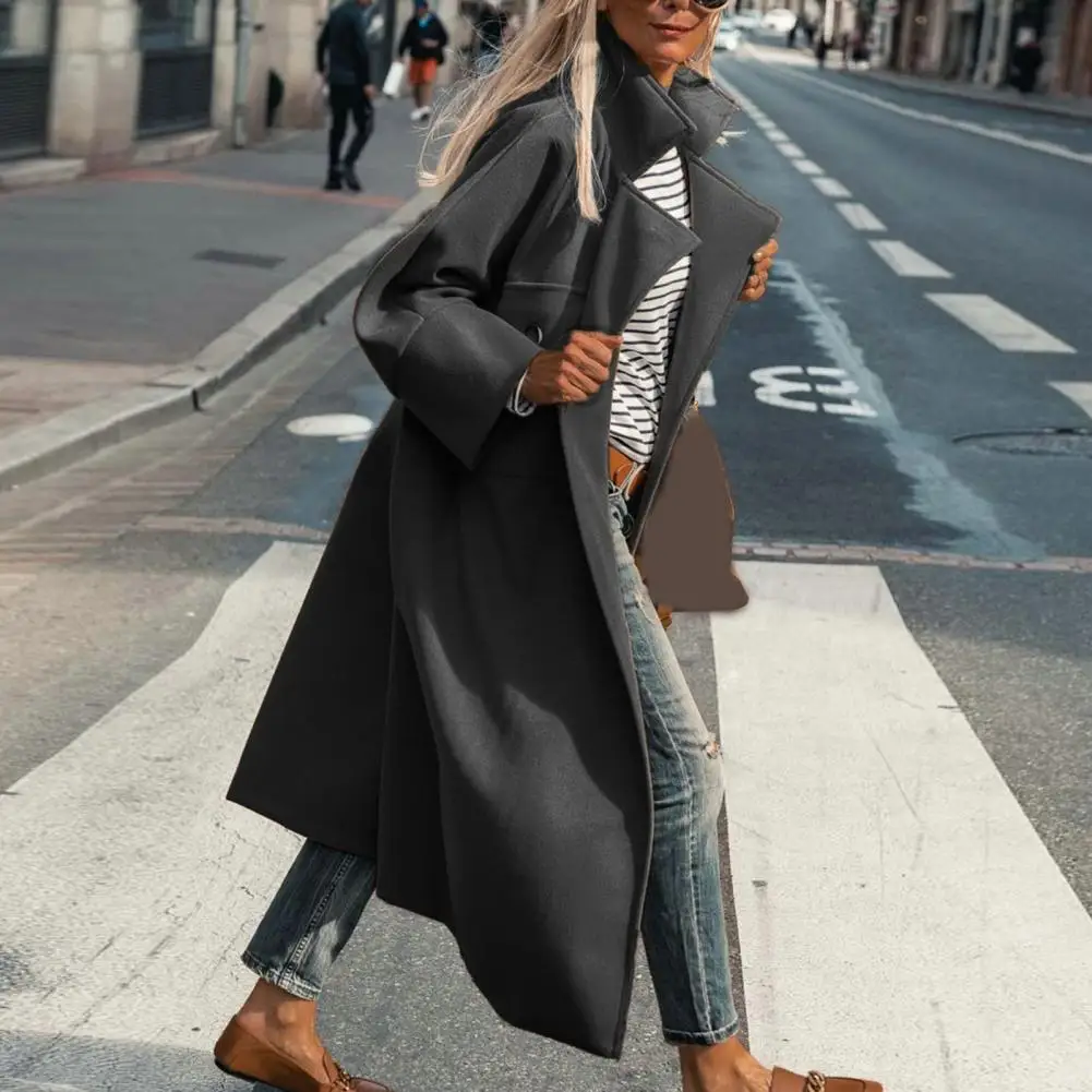 Stylish Windproof Single Breasted Woolen Coat Women Long Coat Commuter Style Streetwear
Stylish Windproof Single Breasted Woolen Coat Women Long Coat Commuter Style Streetwear