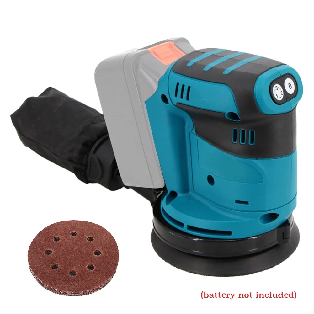 

Cordless Electric Sander 125mm 3 Speed Orbital Sander Wood Grinder Sanding Machine With Sandpaper For 18V Battery