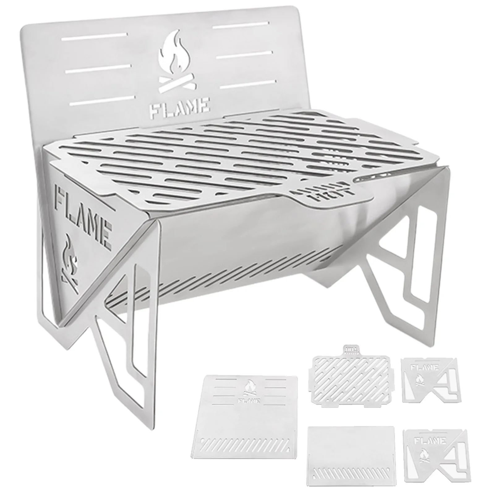 Folding Camping Grill Portable Stainless Steel Wood Burning Stove Detachable Charcoal Wood Grill For Picnic Cooking With Handbag 
Folding Camping Grill Portable Stainless Steel Wood Burning Stove Detachable Charcoal Wood Grill For Picnic Cooking With Handbag