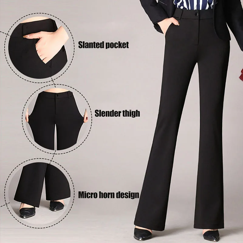 Summer Autumn Solid Elegant Female Lady Women's Palazzo Flared Wide Killer Legs Pants High Waist OL Ladies Career Long Trousers
Summer Autumn Solid Elegant Female Lady Women's Palazzo Flared Wide Killer Legs Pants High Waist OL Ladies Career Long Trousers