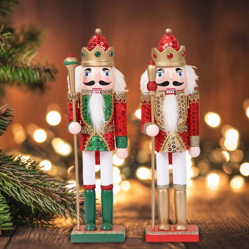 2pcs Wooden Nutcracker Soldier King Christmas Decor for Tabletop Desktop Holiday
2pcs Wooden Nutcracker Soldier King Christmas Decor for Tabletop Desktop Holiday