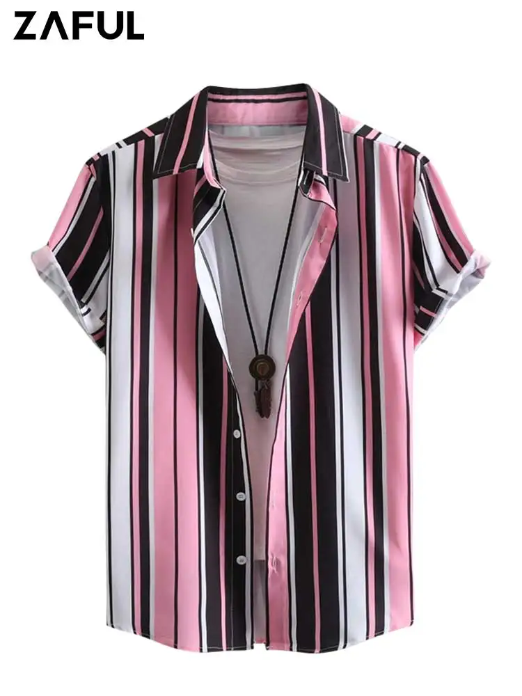 ZAFUL Vertical Stripes Shirts for Men Casual Short Sleeve Button-up Turn-down Collar Shirt Summer Streetwear Tops Z5083515
ZAFUL Vertical Stripes Shirts for Men Casual Short Sleeve Button-up Turn-down Collar Shirt Summer Streetwear Tops Z5083515