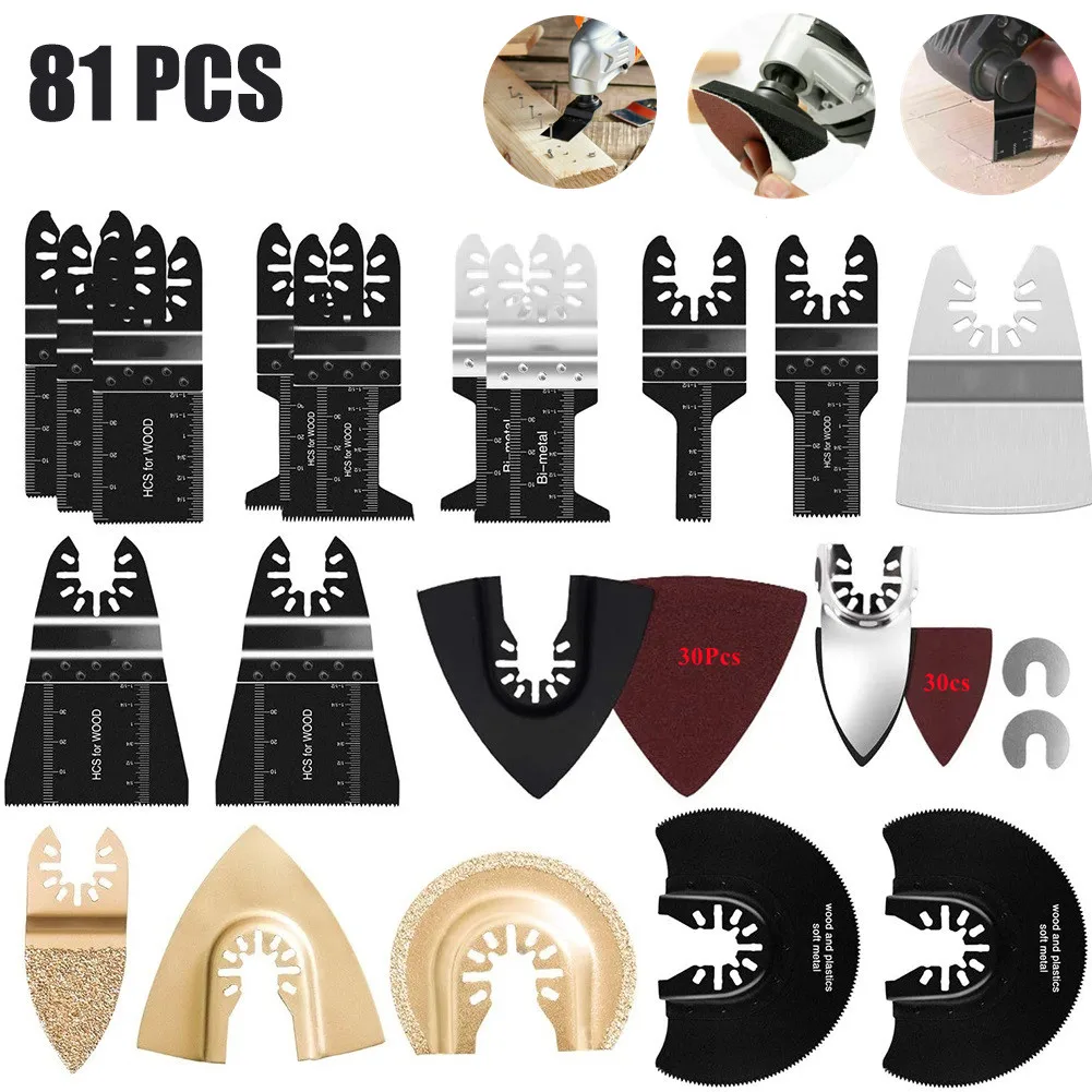 81Pcs Quick Change Oscillating Multi Tool Saw Blade For Fein Black&Decker Bosch Chicago Roybi Milwaukee Makita Craftsman Dewalt
81Pcs Quick Change Oscillating Multi Tool Saw Blade For Fein Black&Decker Bosch Chicago Roybi Milwaukee Makita Craftsman Dewalt