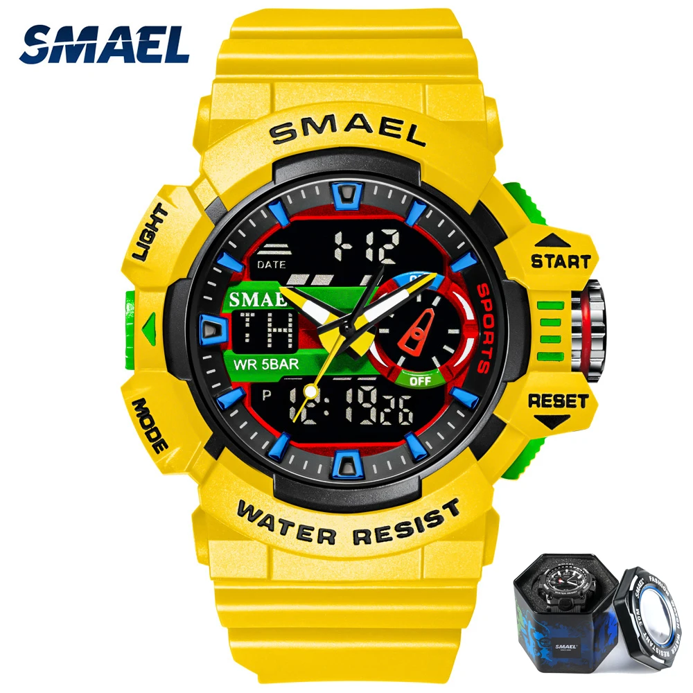 SMAEL Military Watches Men Sport Watch Waterproof Wristwatch Stopwatch Alarm LED Light Digital Watches Men's Big Dial Clock/0%
SMAEL Military Watches Men Sport Watch Waterproof Wristwatch Stopwatch Alarm LED Light Digital Watches Men's Big Dial Clock/0%