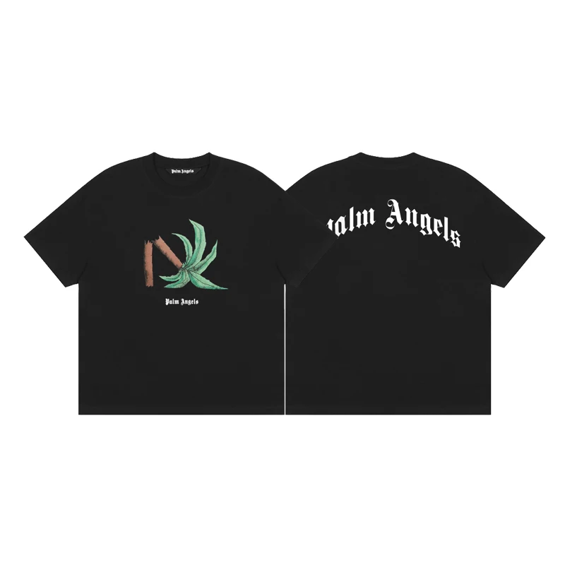 

2022 Palm Angels Men's T Shirts Broken Coconut Tree Men Women Lovers Couple Style Fashion Cotton Short Sleeve Round Neck T-shirt