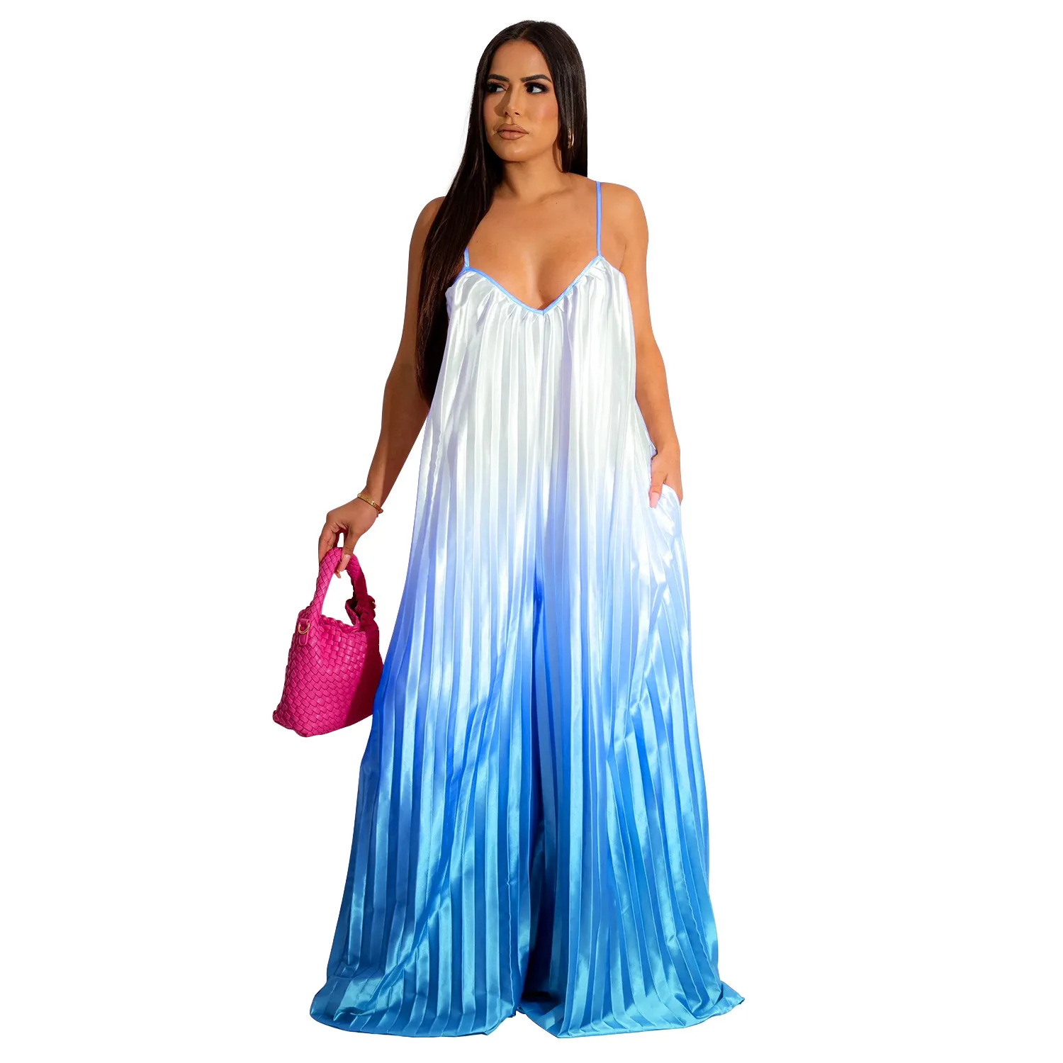 Casual Loose Women Summer Jumpsuit Female Streetwear Rompers Girl's Pleated Camis Overalls Lady's Backless Jumpsuits
Casual Loose Women Summer Jumpsuit Female Streetwear Rompers Girl's Pleated Camis Overalls Lady's Backless Jumpsuits