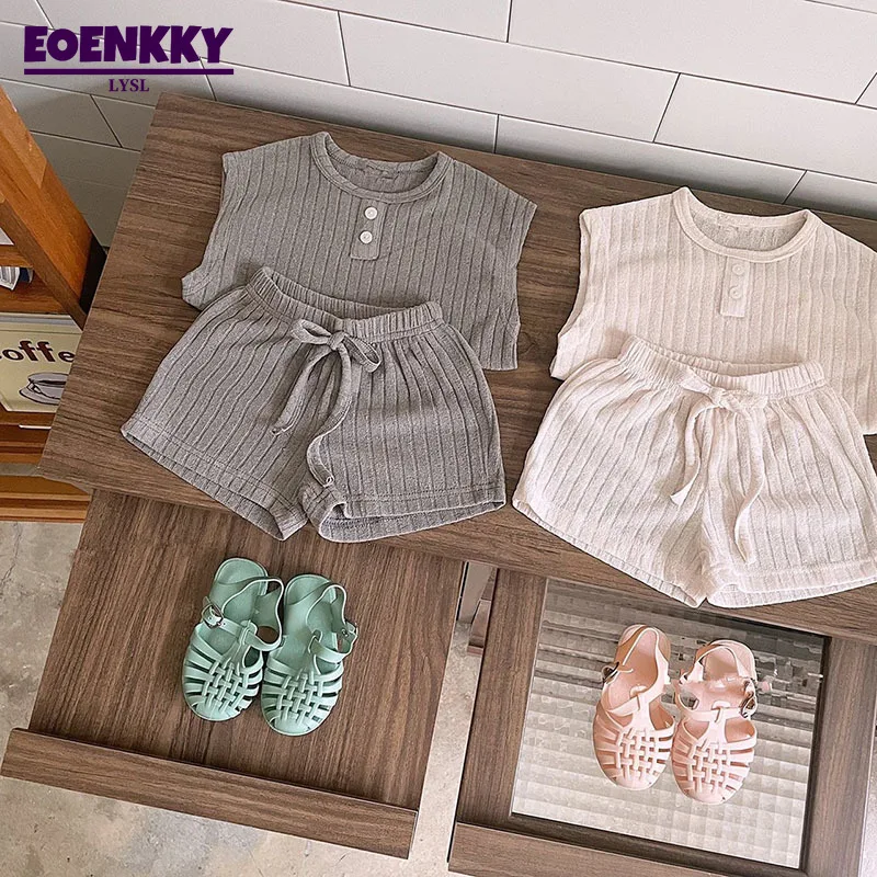 Summer Kids Clothes Set Boys Girls Casual Korean Version Cotton Sleeveless T-shirt+Shorts 2 Pcs Suits Children's Clothing Sets
Summer Kids Clothes Set Boys Girls Casual Korean Version Cotton Sleeveless T-shirt+Shorts 2 Pcs Suits Children's Clothing Sets
