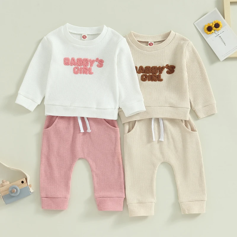 Autumn Baby Girls Cotton Soft Outfits Clothes Letter Embroidery Long Sleeve Sweatshirt Tops Drawstring Pants Set
Autumn Baby Girls Cotton Soft Outfits Clothes Letter Embroidery Long Sleeve Sweatshirt Tops Drawstring Pants Set