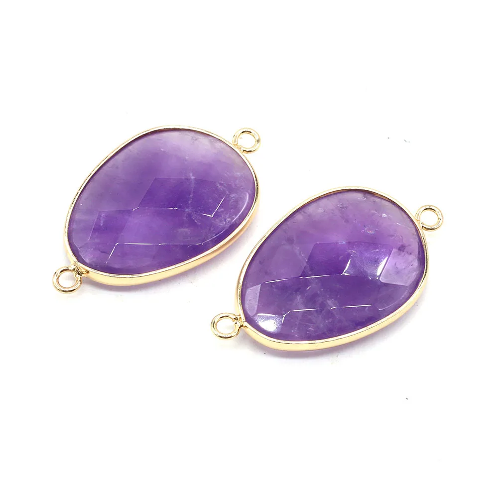 Natural Stone Amethysts Pendants Gold plated Gemstone Connectors for Women Jewelry Making DIY Necklace Bracelet Accessories
Natural Stone Amethysts Pendants Gold plated Gemstone Connectors for Women Jewelry Making DIY Necklace Bracelet Accessories