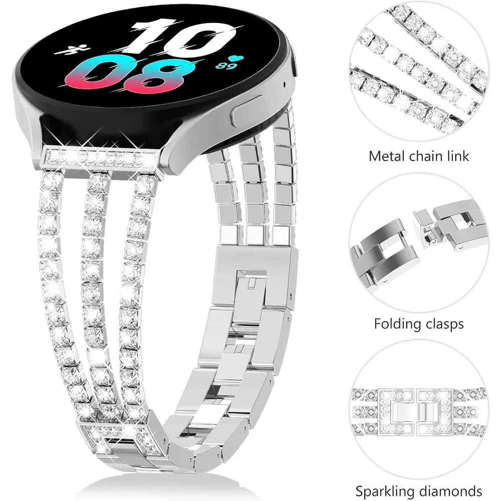 20mm Strap for Samsung Galaxy Watch6 5 4 40mm 44mm Classic 46mm 42mm 43mm 47mm Stainless Steel Women Bracelet Shiny Diamond Band
20mm Strap for Samsung Galaxy Watch6 5 4 40mm 44mm Classic 46mm 42mm 43mm 47mm Stainless Steel Women Bracelet Shiny Diamond Band