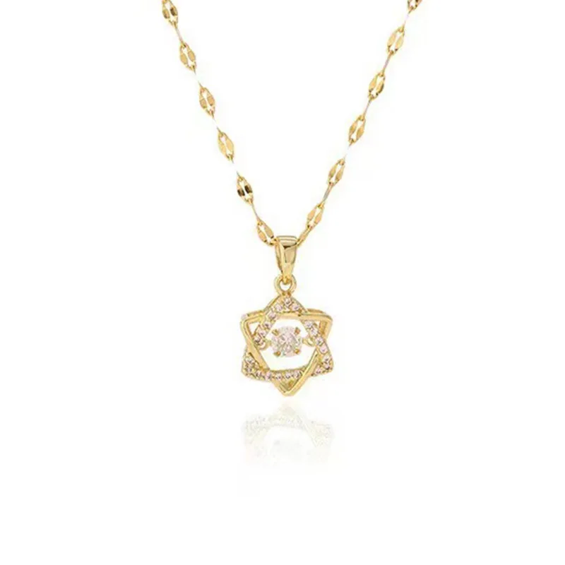 Titanium Steel Necklace Women's All-Match Smart Six-Pointed Star Advanced Collarbone Beating Heart Does Not Fade
Titanium Steel Necklace Women's All-Match Smart Six-Pointed Star Advanced Collarbone Beating Heart Does Not Fade