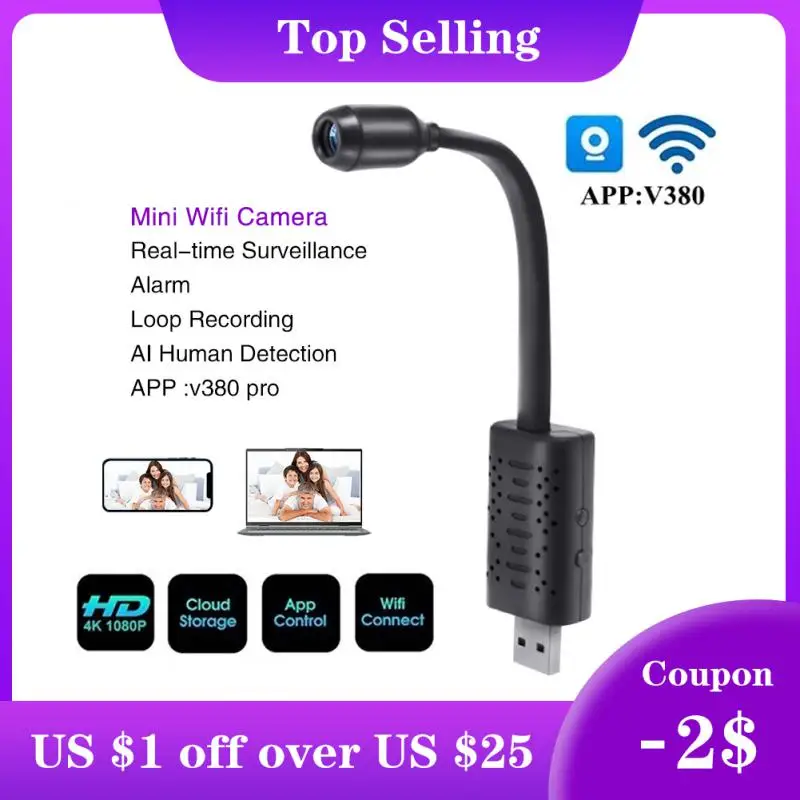 Surveillance Cameras With Wifi Mini Camera P USB Full HD 720P P2P CCTV SD Card Cloud Storage Smart AI Human Detection V380 APP
Surveillance Cameras With Wifi Mini Camera P USB Full HD 720P P2P CCTV SD Card Cloud Storage Smart AI Human Detection V380 APP