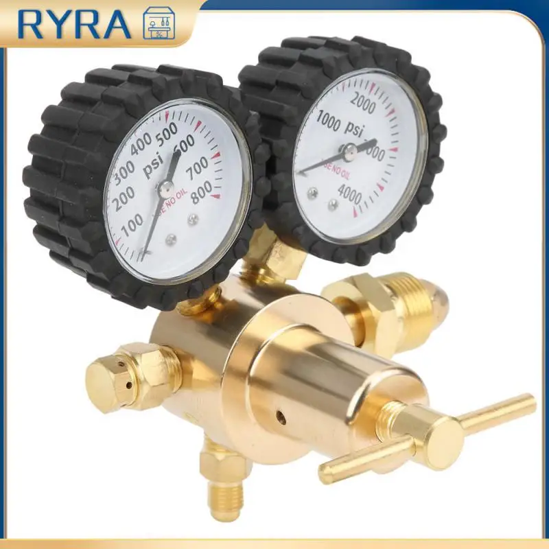 Nitrogen Regulator Gauge Pressure Equipment Brass CGA580 Inlet Connection Gauges 0-600PSI CGA580 Inlet 1/4 inch Flare Output
Nitrogen Regulator Gauge Pressure Equipment Brass CGA580 Inlet Connection Gauges 0-600PSI CGA580 Inlet 1/4 inch Flare Output
