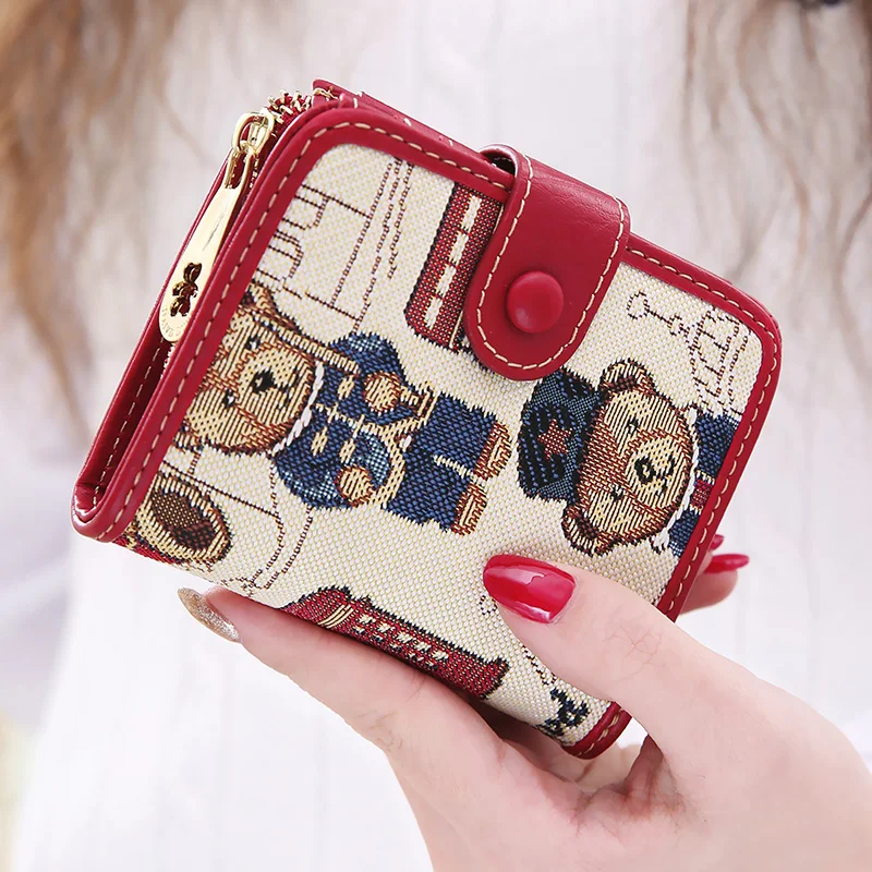 Women's Wallet Female Short New Female Korean Buckle Cute Bear Three Fold Student Wallet
Women's Wallet Female Short New Female Korean Buckle Cute Bear Three Fold Student Wallet