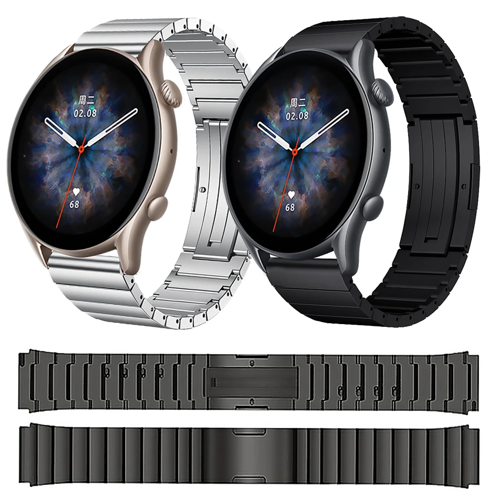 Titanium Metal Strap For Huami Amazfit GTR 3 Pro/GTR 47mm 2 2e Smartwatch Watch Band Bracelet For Amazfit Stratos 22mm Wristband
Titanium Metal Strap For Huami Amazfit GTR 3 Pro/GTR 47mm 2 2e Smartwatch Watch Band Bracelet For Amazfit Stratos 22mm Wristband