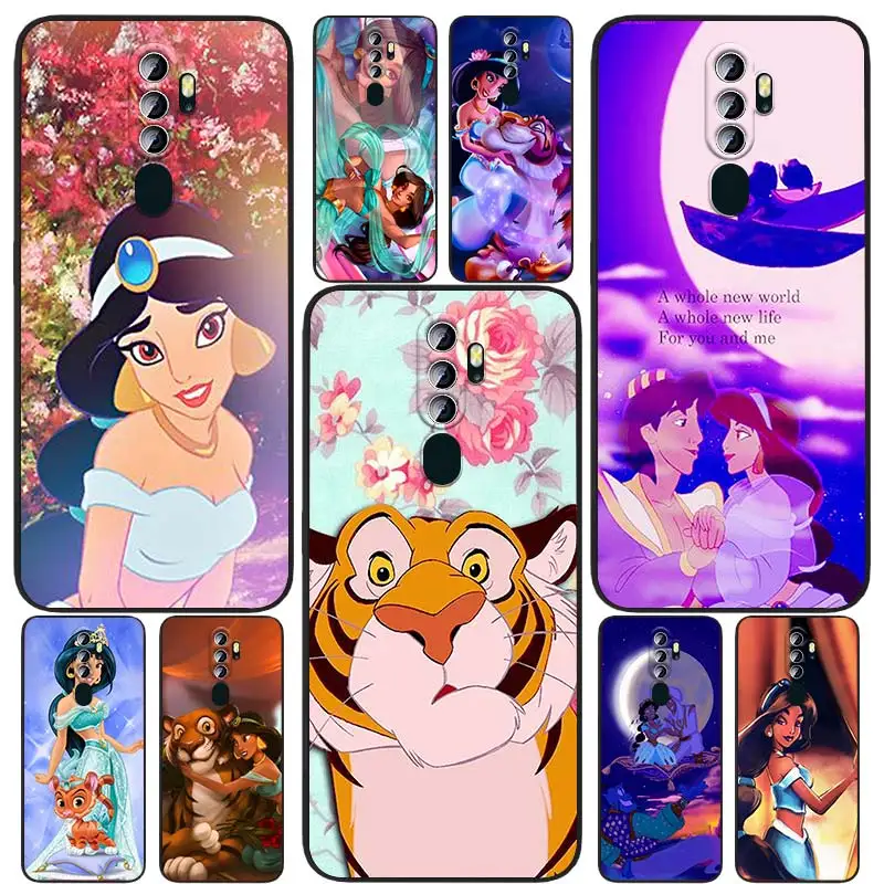 

Aladdin Princess Jasmine Black Phone Case For OPPO Find X5 X3 F21 Neo Lite A96 A57 A74 A76 A72 A55 A54S A53 A53S A16 S A9