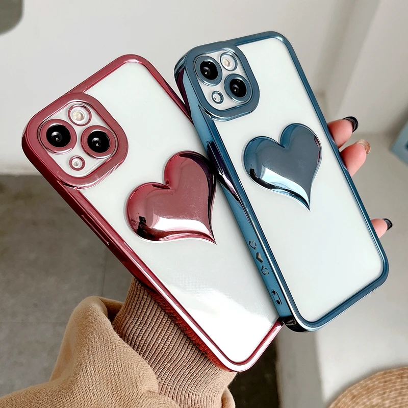Soft Transparent Love Heart Phone Case For iPhone 11 12 13 Pro Max Shockproof Electroplated Silicone Cases Cover
Soft Transparent Love Heart Phone Case For iPhone 11 12 13 Pro Max Shockproof Electroplated Silicone Cases Cover