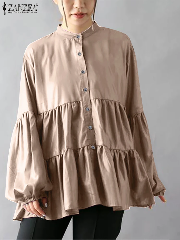 ZANZEA Fashion Women Spring Solid Loose Shirt Casual Long Lantern Sleeve Blouse Party Work Tops Tunic Ruffles Blusas Femininas
ZANZEA Fashion Women Spring Solid Loose Shirt Casual Long Lantern Sleeve Blouse Party Work Tops Tunic Ruffles Blusas Femininas