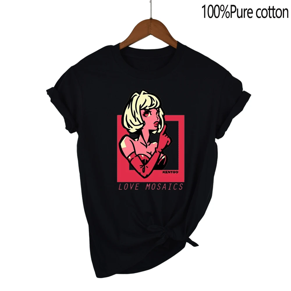 2022 Summer New Women light mature design niche T-shirt retro Hong Kong style top Goth cotton T-shirt Love Mosaics print
2022 Summer New Women light mature design niche T-shirt retro Hong Kong style top Goth cotton T-shirt Love Mosaics print