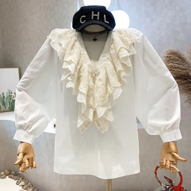 Niche Design New Women's Clothing 2022 Spring Design Sense Lace Ruffle Long Sleeve Lazy Style Loose Shirt Tops Feminine Blouses
Niche Design New Women's Clothing 2022 Spring Design Sense Lace Ruffle Long Sleeve Lazy Style Loose Shirt Tops Feminine Blouses