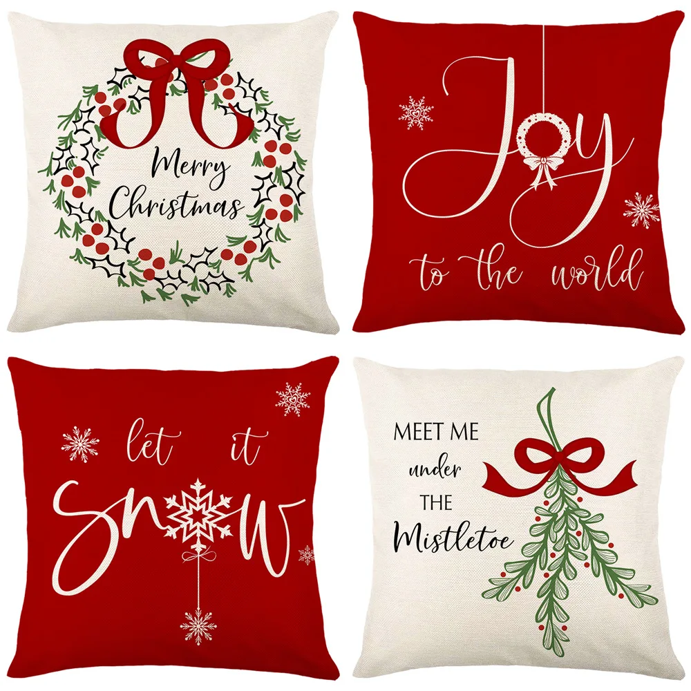 Christmas Decorative Pillow Cover 18x18 Inches Throw Pillowcase Christmas Wreath Linen Cushion Cover Decor Pillow Case
Christmas Decorative Pillow Cover 18x18 Inches Throw Pillowcase Christmas Wreath Linen Cushion Cover Decor Pillow Case