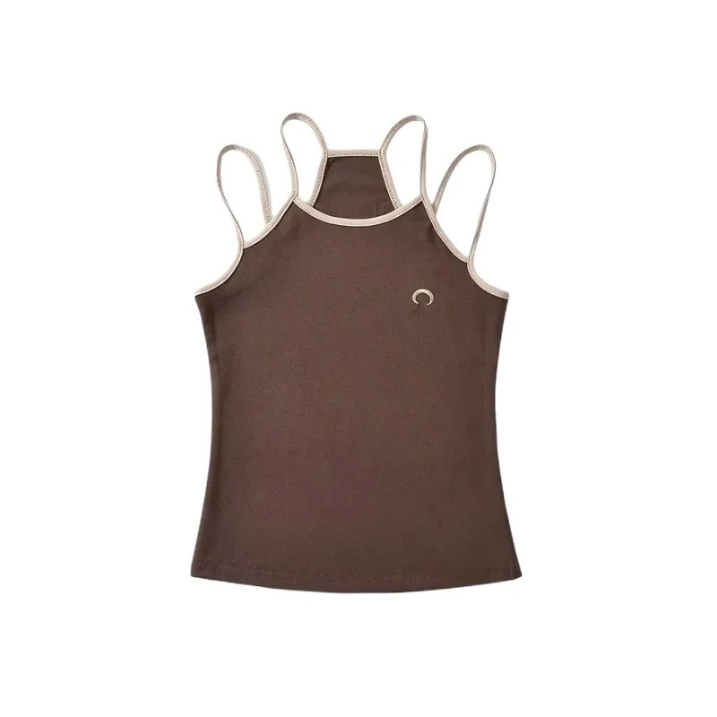 Retro color matching suspender vest female design sense embroidery Joker slim spice girl tight bottoming short top.
Retro color matching suspender vest female design sense embroidery Joker slim spice girl tight bottoming short top.