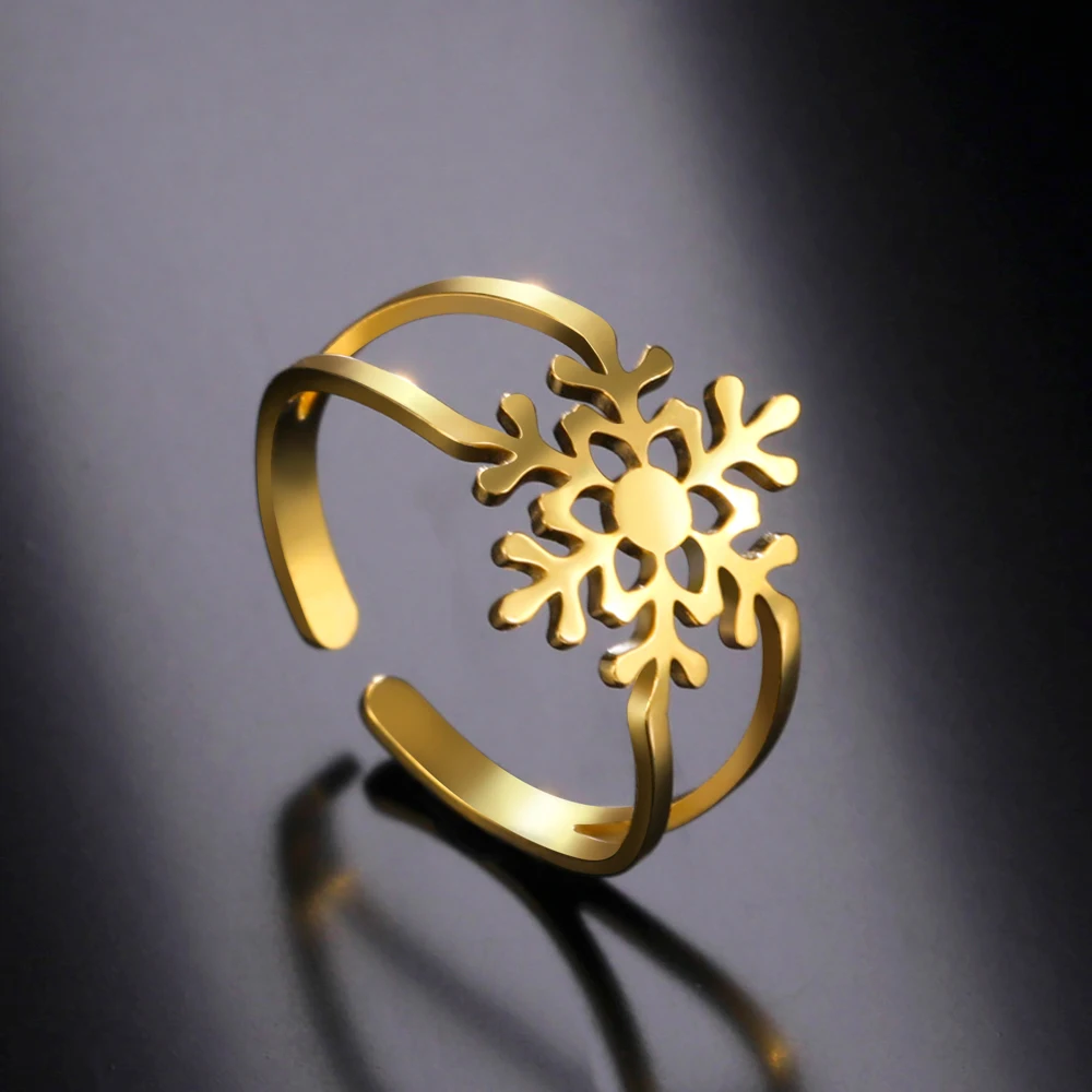 COOLTIME Snowflake Engagement Rings for Women Double Layer Open Adjustable Stainless Steel Ring Anniversary Gift
COOLTIME Snowflake Engagement Rings for Women Double Layer Open Adjustable Stainless Steel Ring Anniversary Gift