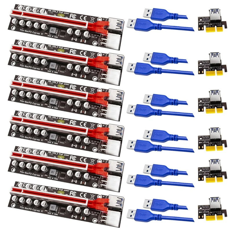 Удлинительный кабель PCI-E X1 к X16 USB3.0 6PIN, адаптер с 12 твердыми конденсаторами для B250, B250C, B75, BTC
Удлинительный кабель PCI-E X1 к X16 USB3.0 6PIN, адаптер с 12 твердыми конденсаторами для B250, B250C, B75, BTC