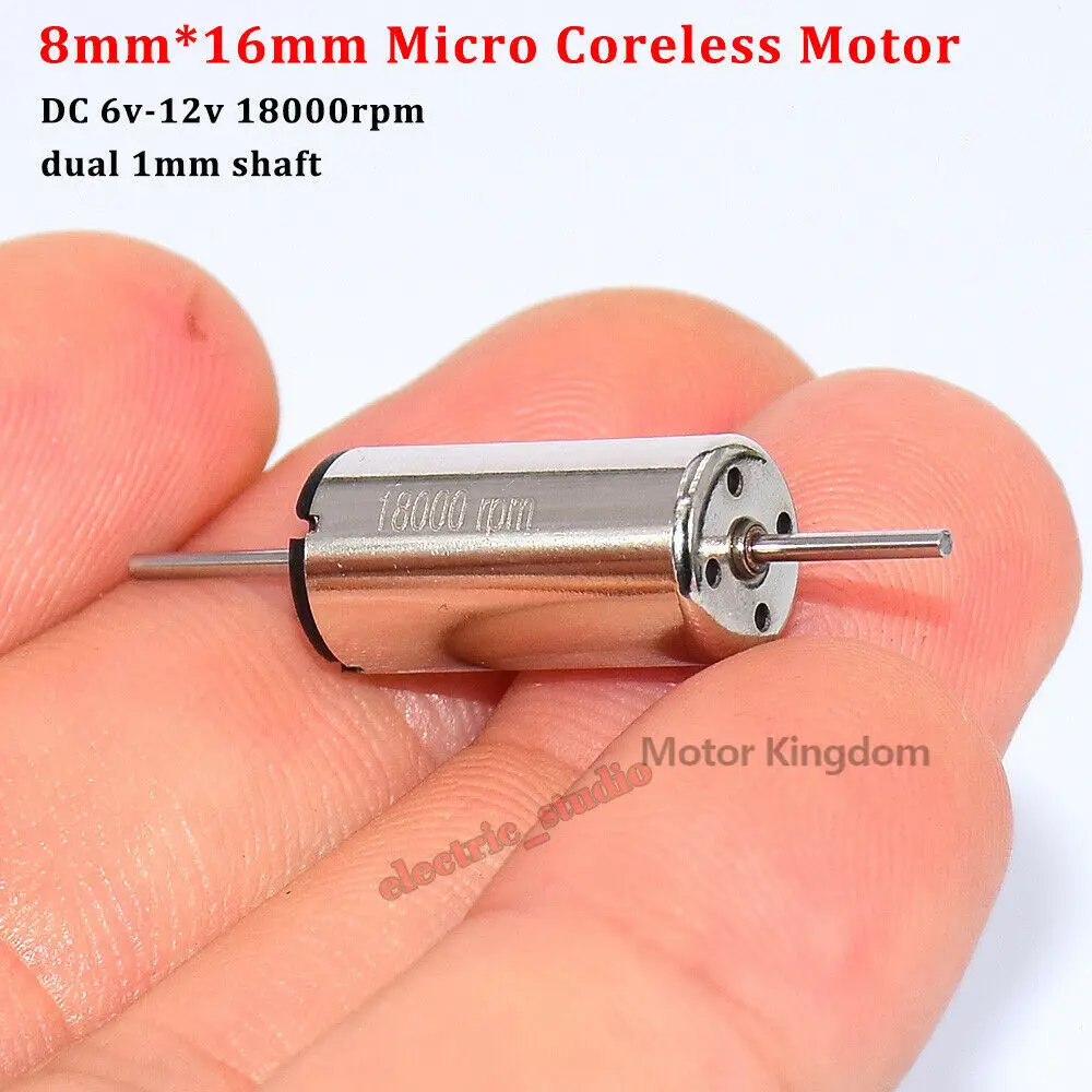 816 8mm*16mm Micro Coreless Dual 1mm Shaft Axis DC Motor DC 6V 9V 12V 18000rpm High Speed Engine For RC Rail Train Car Toy Model
816 8mm*16mm Micro Coreless Dual 1mm Shaft Axis DC Motor DC 6V 9V 12V 18000rpm High Speed Engine For RC Rail Train Car Toy Model