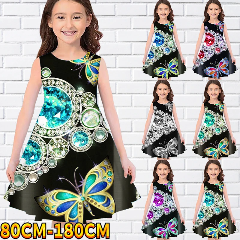 Kids Little Girls Sleeveless Dress Girls Dress 3D Butterfly Print Daily Casual Cute Sweet Over Knee Sleeveless Dress 80-180CM
Kids Little Girls Sleeveless Dress Girls Dress 3D Butterfly Print Daily Casual Cute Sweet Over Knee Sleeveless Dress 80-180CM