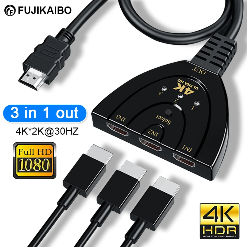Разветвитель кабеля HDMI 4K 3 в 1, HD HDMI2.0, совместимый с HDMI, адаптер для ПК, ТВ, Xbox, PS3, PS4, проектора
Разветвитель кабеля HDMI 4K 3 в 1, HD HDMI2.0, совместимый с HDMI, адаптер для ПК, ТВ, Xbox, PS3, PS4, проектора