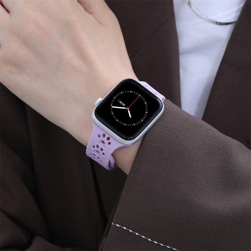 Silicone Strap For Apple Watch Band 44mm 40mm 42mm 38mm Cat Paw Hollow Breathable Bracelet iWatch Series 6 5 4 SE 7 45mm 41mm
Silicone Strap For Apple Watch Band 44mm 40mm 42mm 38mm Cat Paw Hollow Breathable Bracelet iWatch Series 6 5 4 SE 7 45mm 41mm