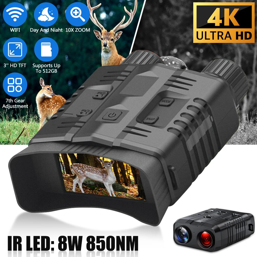 Цифровой бинокль с инфракрасной камерой ночного видения, Wi-Fi, 4K, 1080P, 3 Вт, инфракрасные очки ночного видения, записывающее устройство в полной темноте, 300 м
Цифровой бинокль с инфракрасной камерой ночного видения, Wi-Fi, 4K, 1080P, 3 Вт, инфракрасные очки ночного видения, записывающее устройство в полной темноте, 300 м