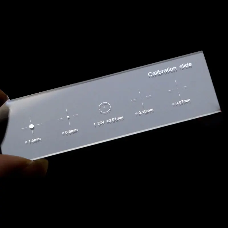 Cross Dot 0.01mm Stage Micrometer Microscope Calibration Slide with Four Calibration Dots
Cross Dot 0.01mm Stage Micrometer Microscope Calibration Slide with Four Calibration Dots