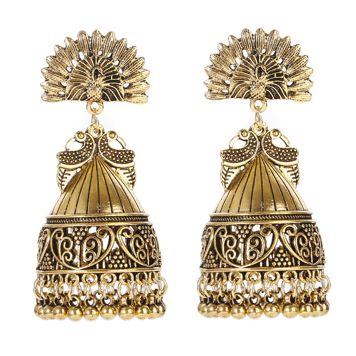 Vintage Ethnic Gold Silver Color Peacock Bell Earrings For Women Oorbellen Pendient Gyspy Peacock Ladies Indian Wedding Earrings
Vintage Ethnic Gold Silver Color Peacock Bell Earrings For Women Oorbellen Pendient Gyspy Peacock Ladies Indian Wedding Earrings