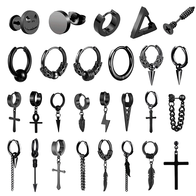 Серьги-гвоздики из нержавеющей стали в стиле панк для мужчин и женщин, Винтажные Украшения Для Пирсинга Ушей в стиле хип-хоп, черные аксессу...
Серьги-гвоздики из нержавеющей стали в стиле панк для мужчин и женщин, Винтажные Украшения Для Пирсинга Ушей в стиле хип-хоп, черные аксессу...