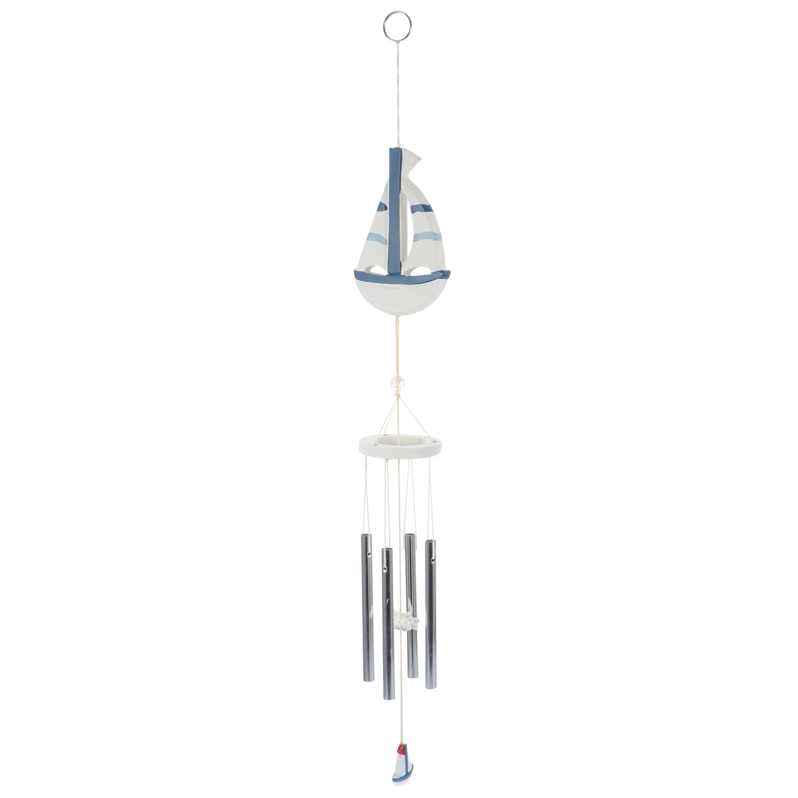 

Wind Chime Bell Chimes Hanging Sailboat Pendant Nautical Decorations Garden Beach Outdoor Outside Decorative Ocean Boat Wall