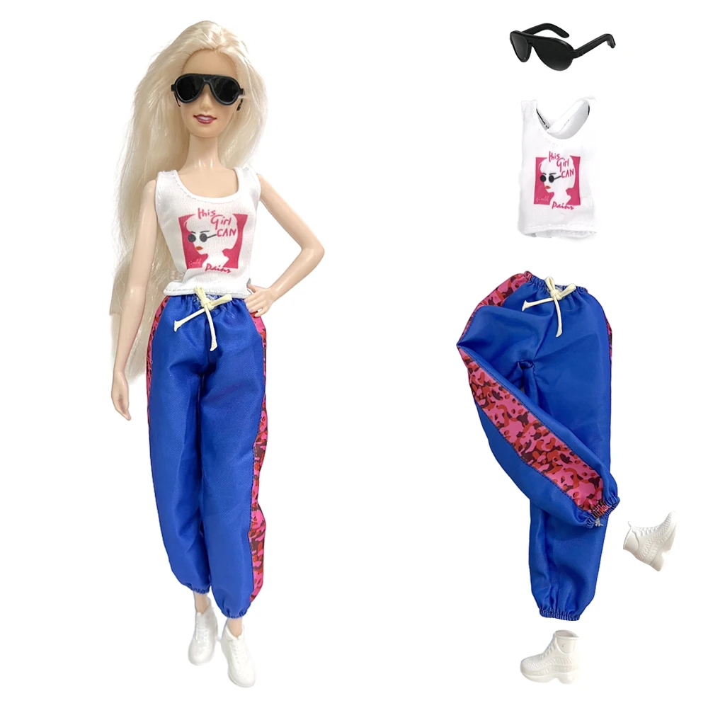 NK 1 Set Fashion White Clothes+Glasses+White Shoes For Barbie Doll Accessories Sport Wear Outfit DIY Play GameToys
NK 1 Set Fashion White Clothes+Glasses+White Shoes For Barbie Doll Accessories Sport Wear Outfit DIY Play GameToys